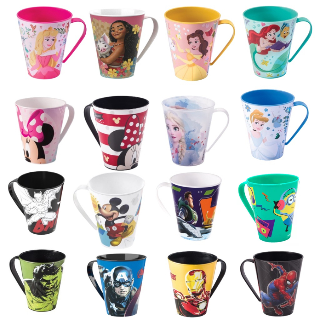 Caneca Infantil de Plástico 360 ml Personagens - Plasútil em Oferta na Shopee