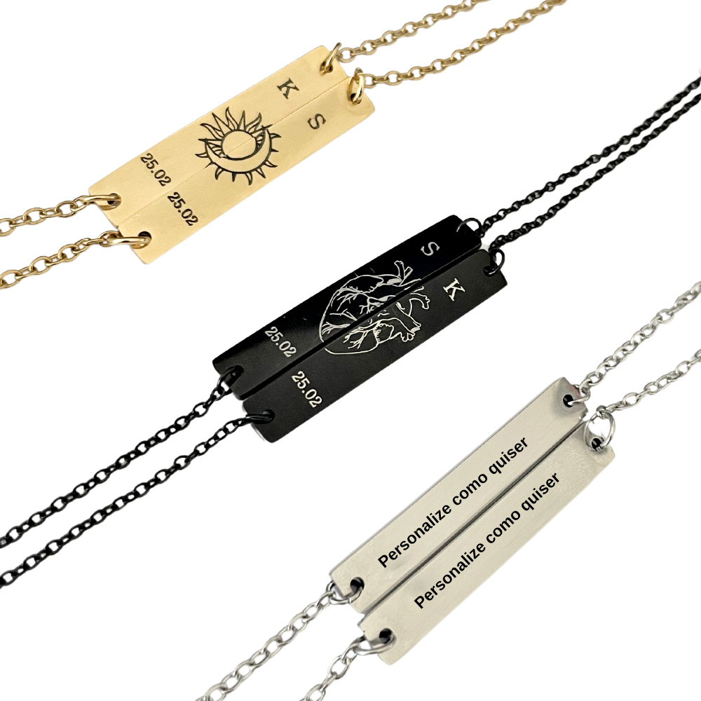 Kit 2 Pulseiras Personalizadas com Desenhos Data Iniciais Nome Presente Criativo Casal Amigos Amigas em Oferta na Shopee