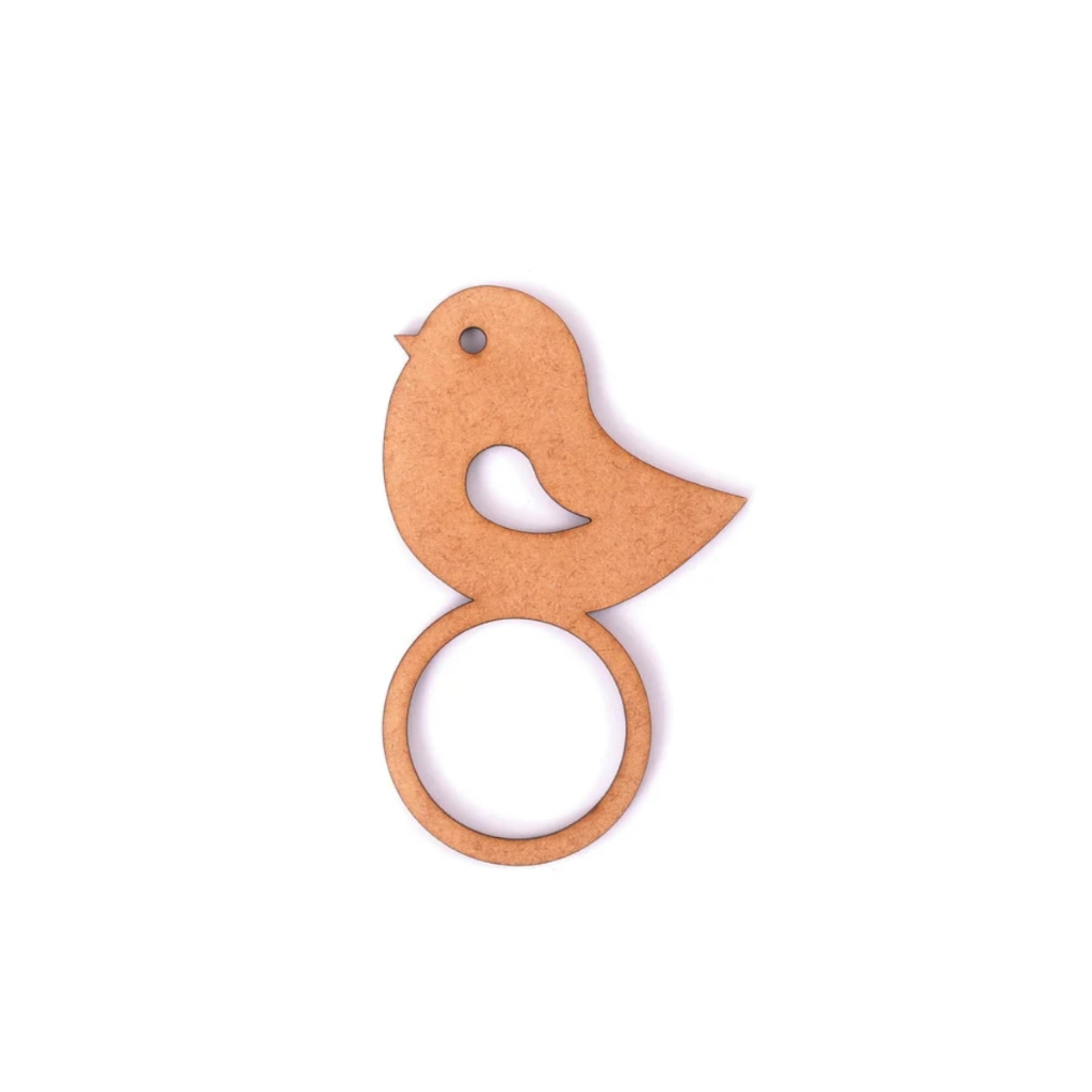 Kit Anel Porta Guardanapo em MDF 3mm Cru Pássaro Sereia Flamingo Morcego Carro Foguete Mickey