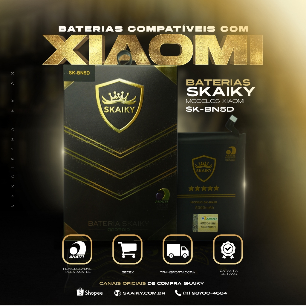 Bateria Oficial Skaiky BN5D Compativel Com REDMI NOTE 11 4G NOTE 11S 4G POCO M4 PRO 4G