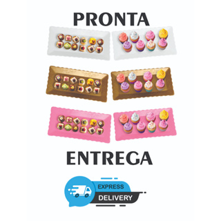 4 Bandeja Retangular Para Decoração - Para Doces - 30x15 cm em Oferta na Shopee