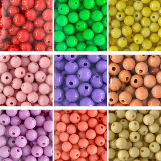 Miçanga Bola Acrilica Leitosa 10mm -100 unidades