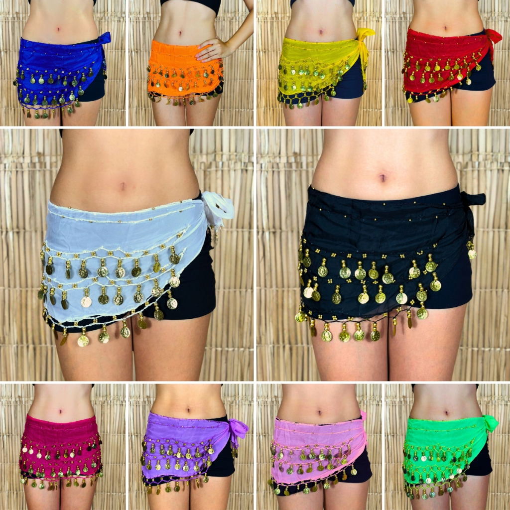 Cinto Moedas Lenço de Quadril Dança do Ventre/Cigana LQ70-005-U em Oferta na Shopee