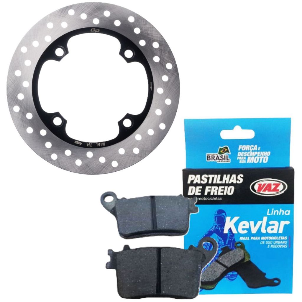 Disco de Freio Traseiro Cb 600f Hornet Sem Abs 2008-2014 + Pastilhas Vaz em Oferta na Shopee