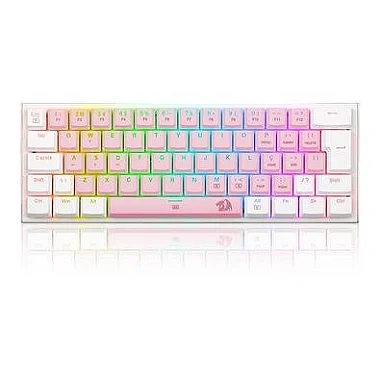 Teclado Mecânico Gamer Redragon Anivia, RGB, Switch Brown, Wired, ABNT2, Rosa e Branco - (PT-BROWN)