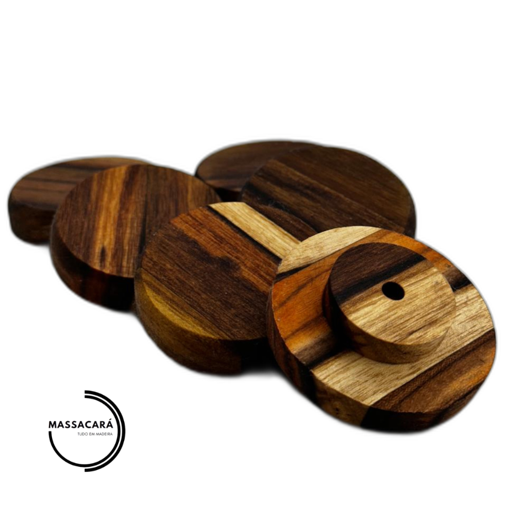 Puxador / Pomel de Madeira Nobre para Tampa de Panela | Kit 4, 6, 8 ou 10 Unidades com Parafusos em Oferta na Shopee