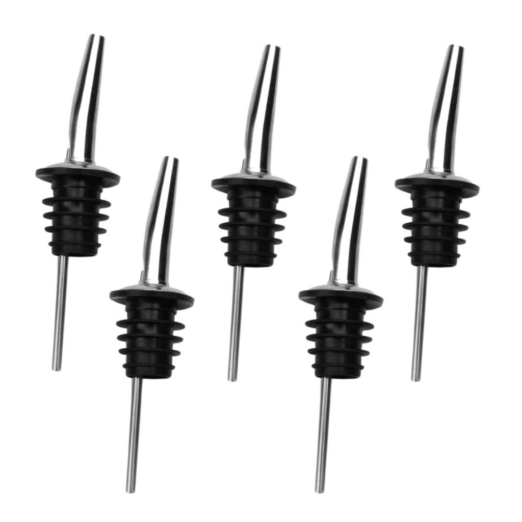 Kit 5 Bicos Dosador Inox Em Silicone Vinho Bebida Coquetel em Oferta na Shopee