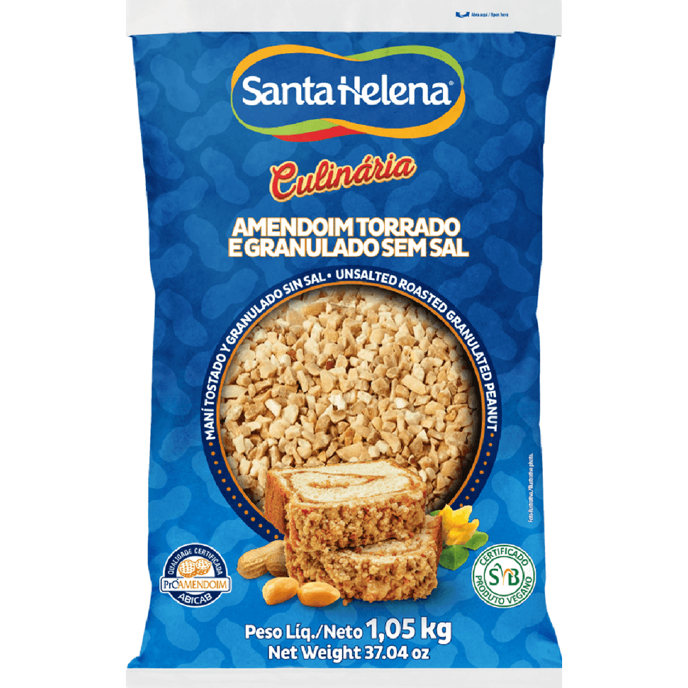 Amendoim Torrado e Granulado Sem Sal 1kg Santa Helena em Oferta na Shopee