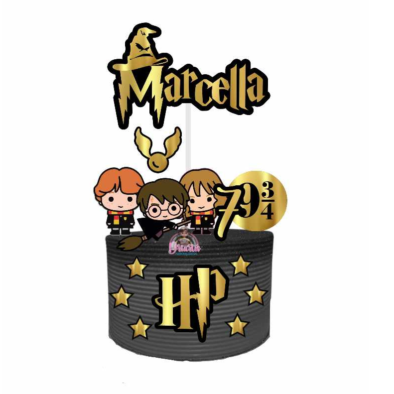 Topper de bolo Harry Potter - Modelo simples (totalmente impresso)