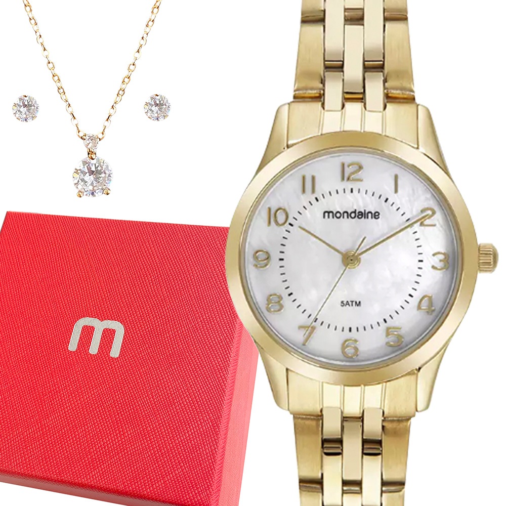 Relógio Feminino Mondaine Dourado Original 1 Ano de Garantia - Watches