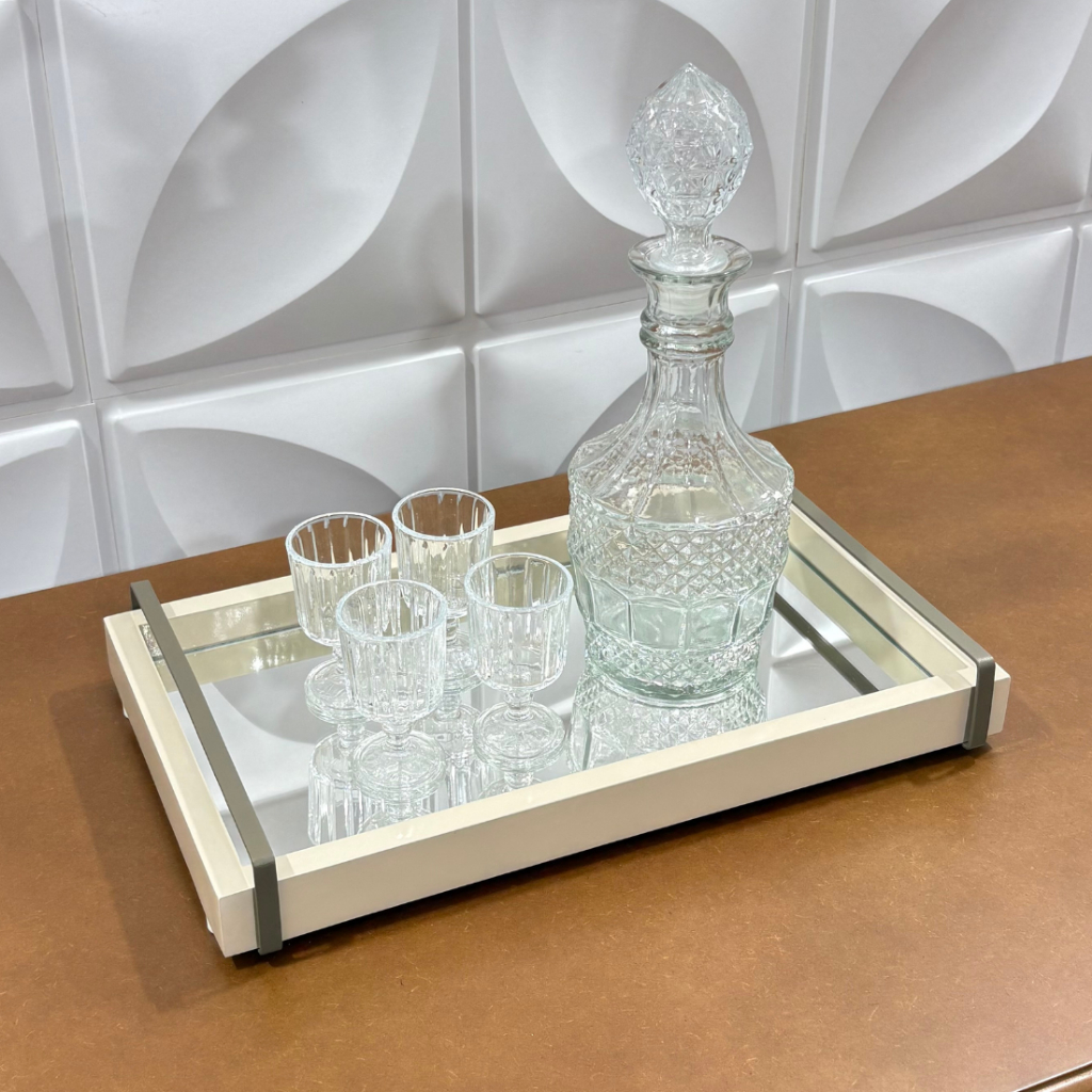 bandeja decorativa cantinho do café 40x23 com alça para servir e decorar em Oferta na Shopee