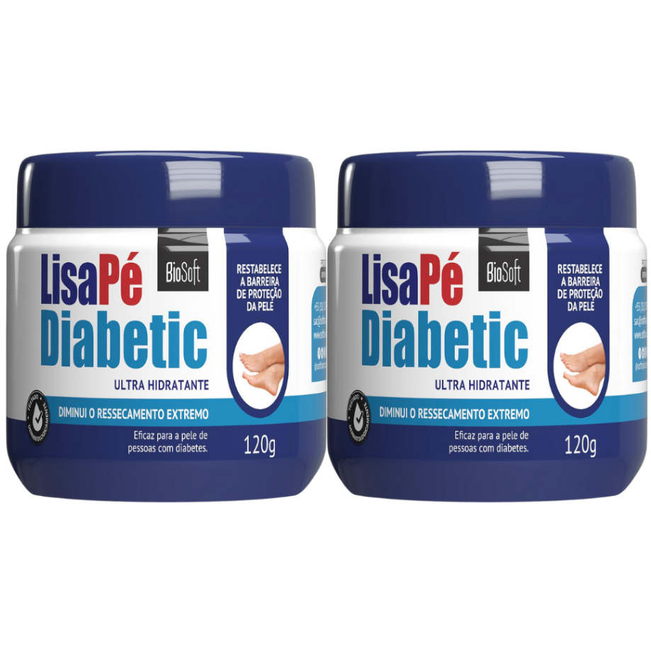 Creme Hidratante Lisa Pé Diabetic 120g Biosoft 2 Unidades