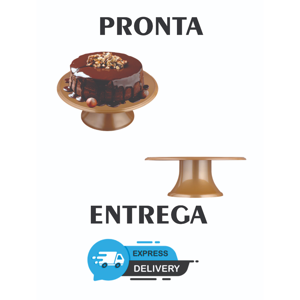 5 Boleira Lisa Grande - Suporte para Bolo - Bandeja para Doces - 26 cm