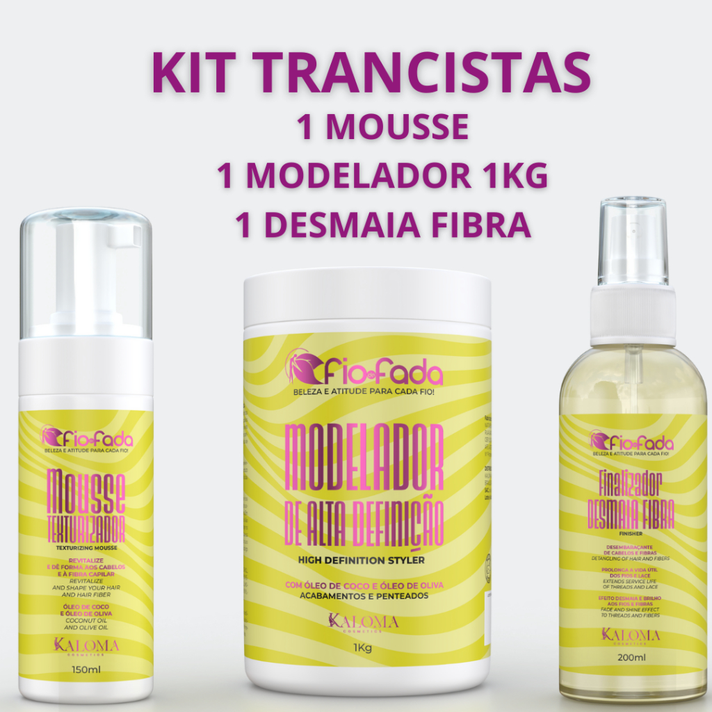 Kit Modelador 1KG + mousse+ desmaia fibra fio de fada Para Acabamentos de Penteados Excelente em Oferta na Shopee
