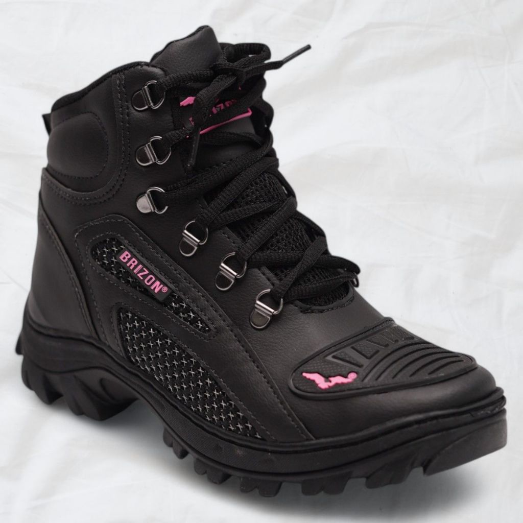 Bota Esportiva Feminina - Ideal para Trilhas, Caminhada e Motociclismo - Sola em Borracha