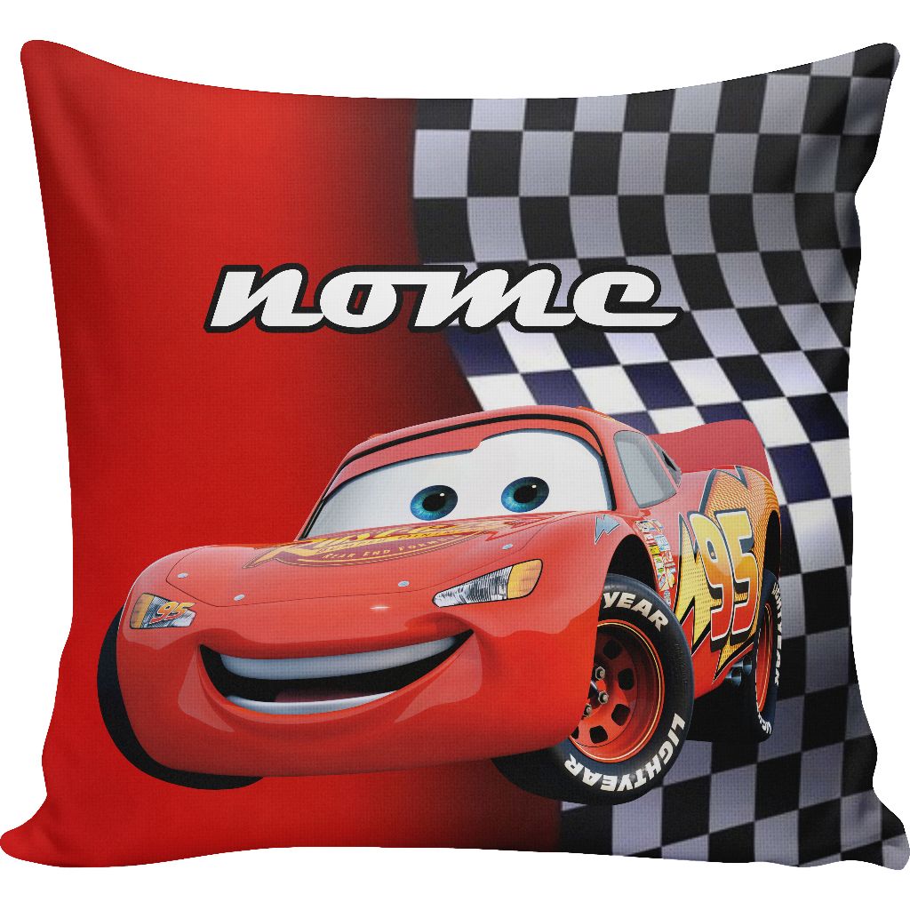 Capa de Almofada Mcqueen carros + Nome personalizado (mod2) em Oferta na Shopee