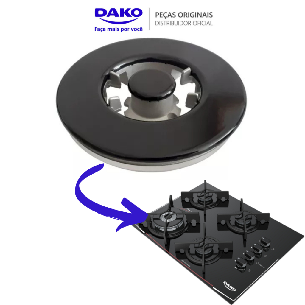 QUEIMADOR E ESPALHADORES BOCA TRIPLA CHAMA ORIGINAIS FOGÃO COOKTOP DAKO PRONTA ENTREGA!