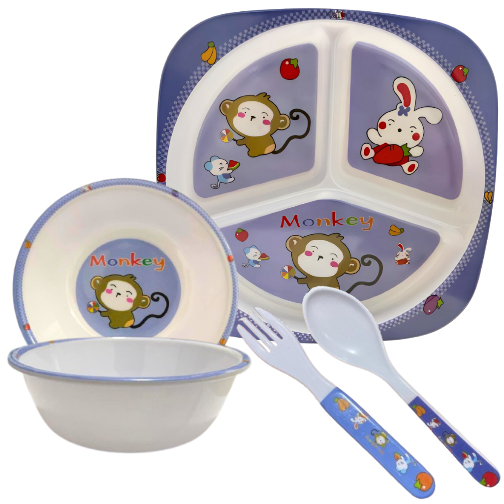 Kit Utensílios Prato C/ Divisória Para Bebê Criança Tigela Talher Infantil Varias Estampas...