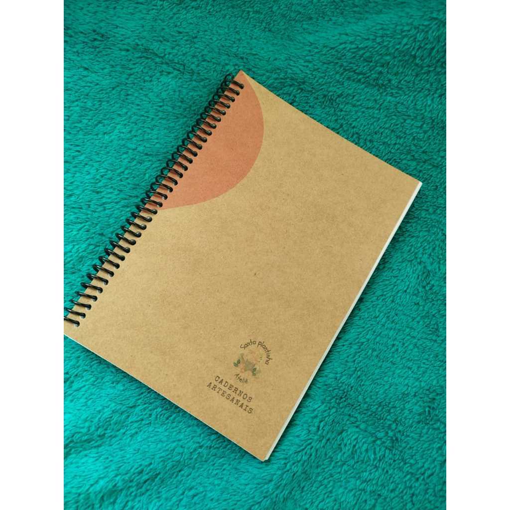 Caderno Ecológico Kraft A5 Folhas Pontilhadas Desenhos Rascunhos Bloco - Ateliê Santa Plantinha