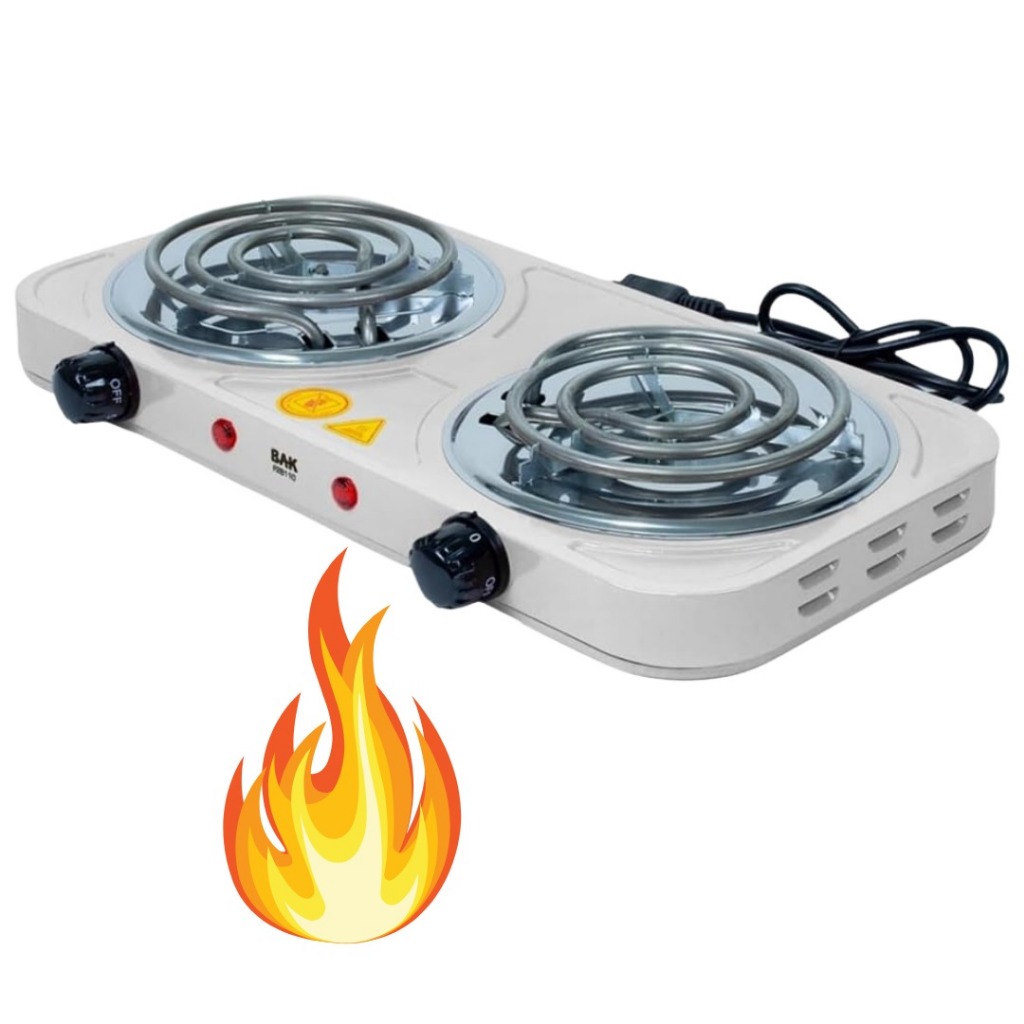 Imagem Fogão Fogareiro Portatil Elétrico Cooktop Camping 2000 Watts 2 Bocas Linha Premium
