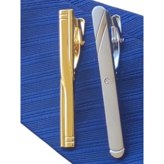 Kit Com 2 Prendedores de Gravata Dourado e Prata Cromado Inoxidável variados Tradicional e Semi Slim 5,0cm e 6cm em Oferta na Shopee
