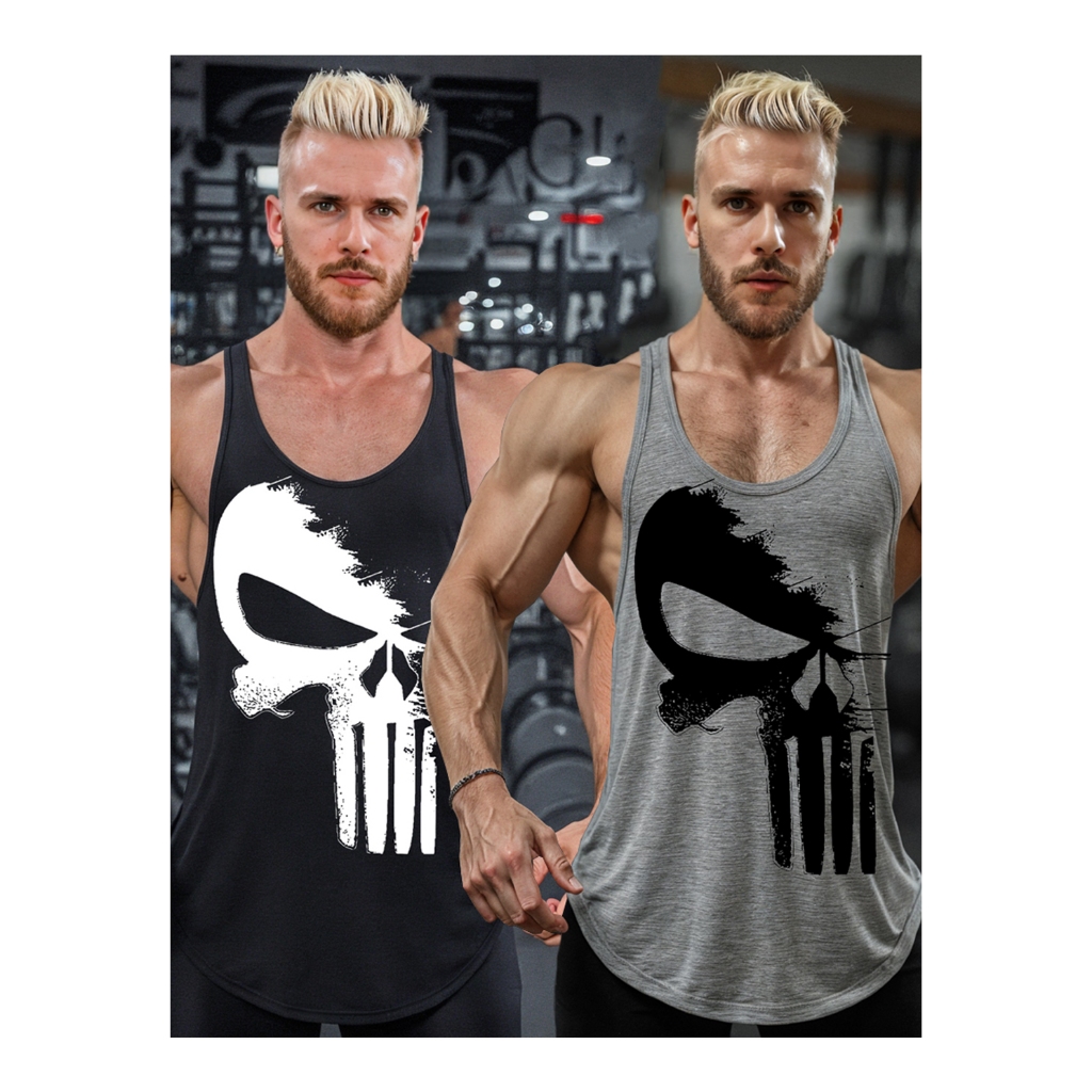 Regata Musculação Cavada Masculina Justiceiro Vários Modelos
