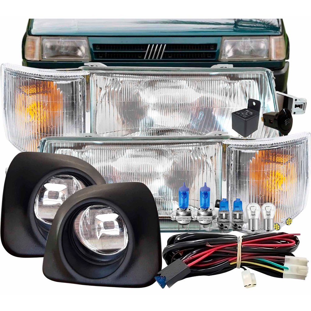 Farol Uno 91 92 93 94 95 96 97 98 99 A 2003 E Milha Orgus Vidro Seta Cristal Lâmpadas Super Brancas