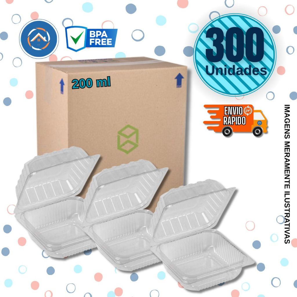 Embalagem para Bolo, Doces, Sobremesa - DOCE QUADRADO 200ml (641) c/300 Unidades em Oferta na Shopee