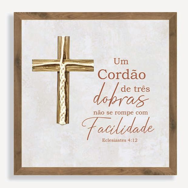 Quadro Decorativo Cordão de 3 dobras - Casamento  30x30 em Oferta na Shopee