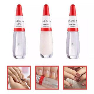 Impala - Kit 3 esmaltes Óleo Secante + Base Seda + Super Brilho em Oferta na Shopee