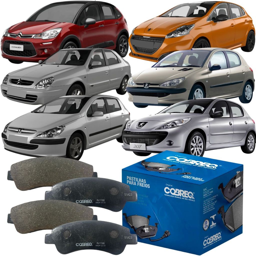 Jogo Pastilha Freio Cobreq Peugeot 208 1.6 16v 2013 em Oferta na Shopee