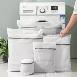 Kit 5 Sacos De Lavar Roupas Delicadas, Saco de Lavanderia Bolsa Para Lavar Roupas Íntima - 5 Tamanho