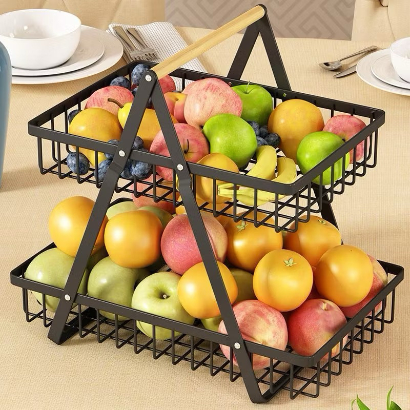 Fruteira De Mesa Frutas Legumes Organizador Aramado Premium Bancada Quadrada Em Aço
