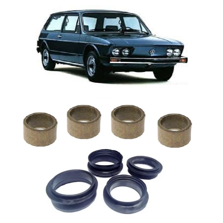 kit 4 bucha interna 4 anel do quadro da suspensao diant vw fusca brasilia buggy para sistema pivos