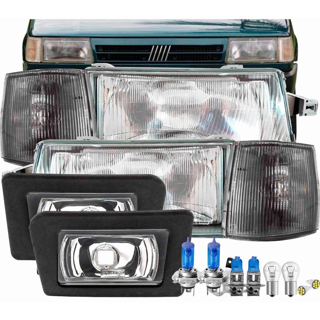 Farol Uno 91 92 93 94 95 96 97 98 99 A 2003 Farol Milha Com Seta Fumê Lâmpadas Super Brancas