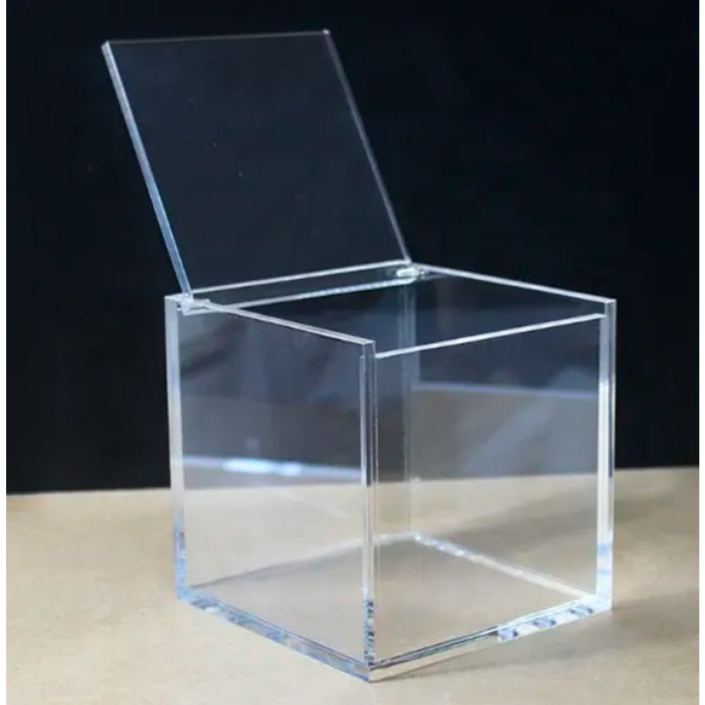 cubo de acrilico com tampa articulada Acrílico Box Holder