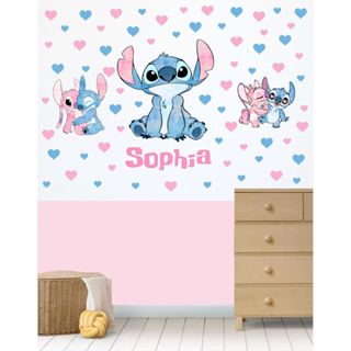 Kit Adesivo de Parede Stitch rosa e azul - Papel de Parede Quarto de Menina - Adesivo de Parede Infantil Stitch em Oferta na Shopee