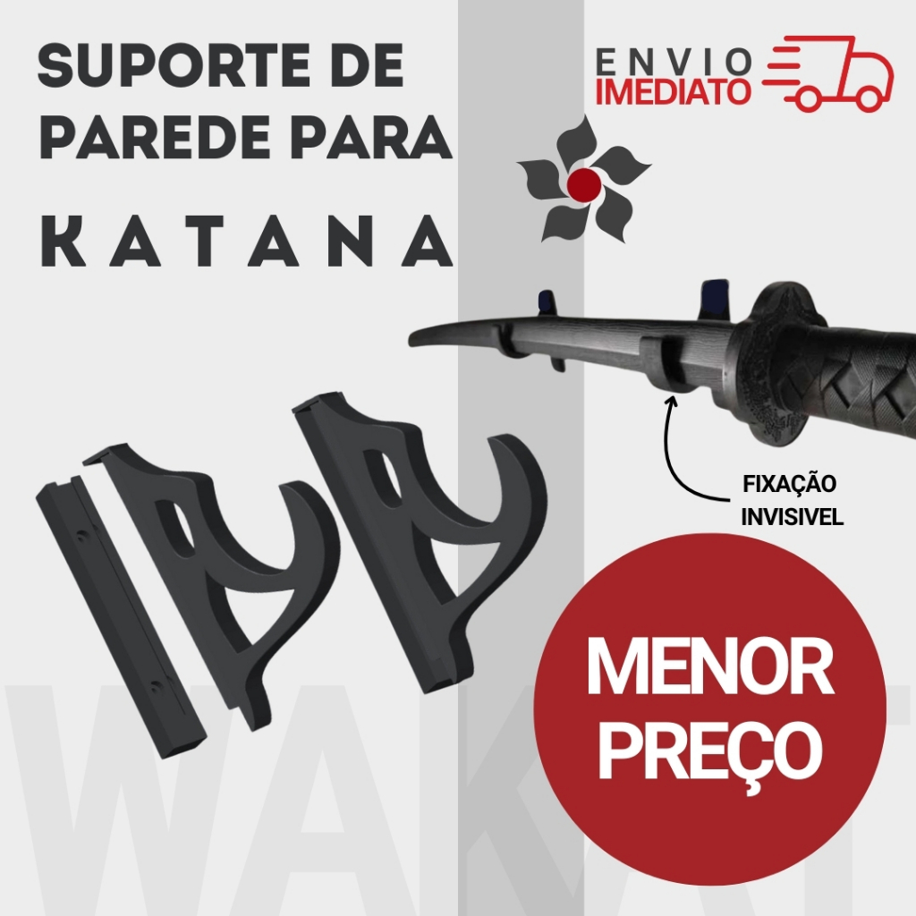 Suporte Espada Katana Painel Ou Parede Com Parafuso