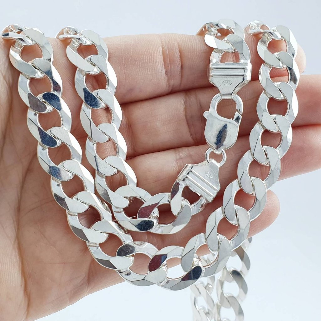 CONJUNTO DE PRATA KIT CORRENTE DE PRATA + PULSEIRA DE PRATA GRUMET GROSSA 10MM PRATA MISTA NACIONAL GRAVADO 925