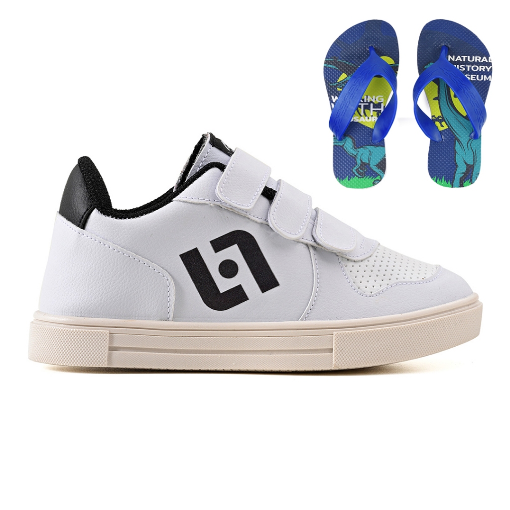 Tenis Infantil Casual Escolar Meninos Street Calce Facil + Chinelo em Oferta na Shopee