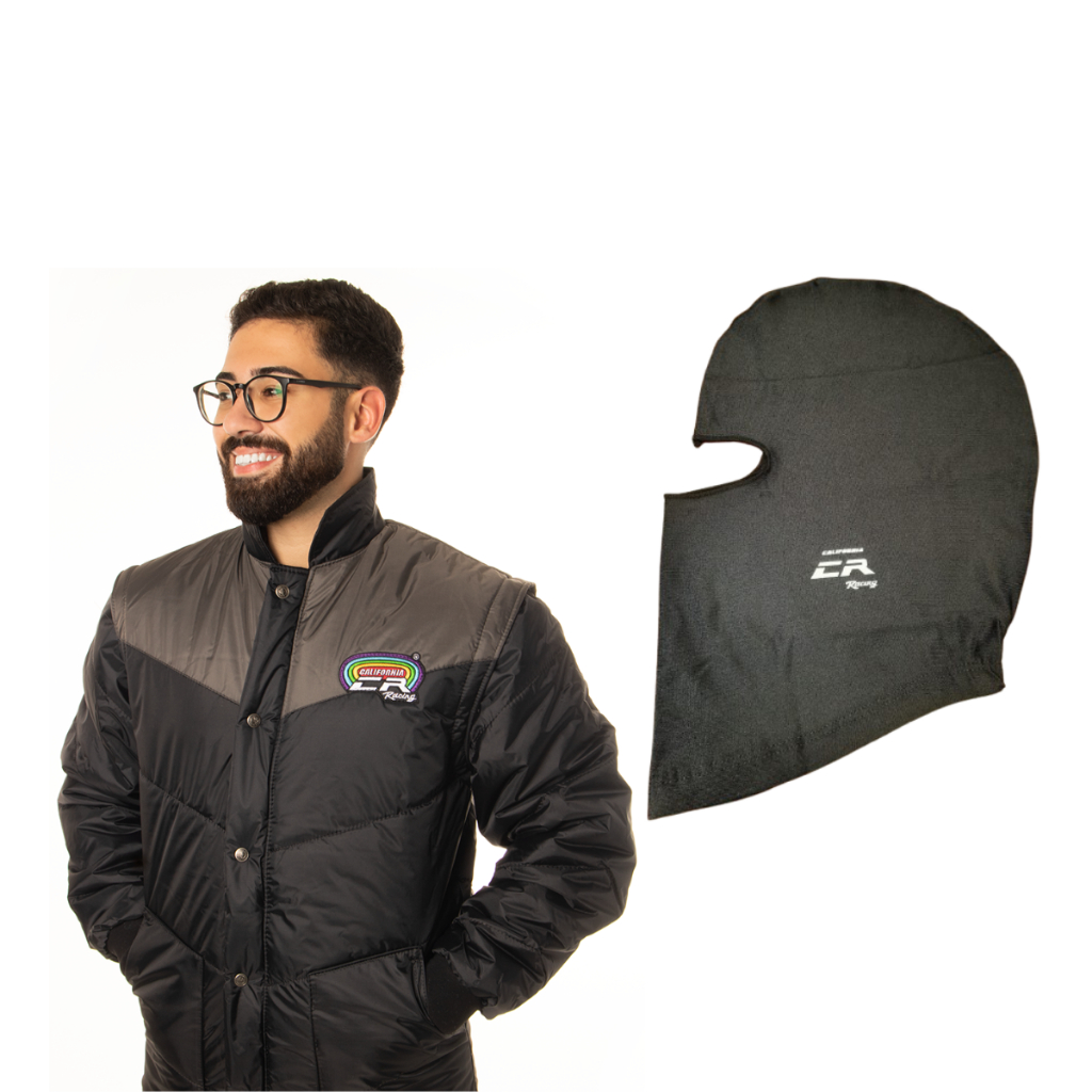 Kit Balaclava + Jaqueta CR Tradicional Preto e Cinza
