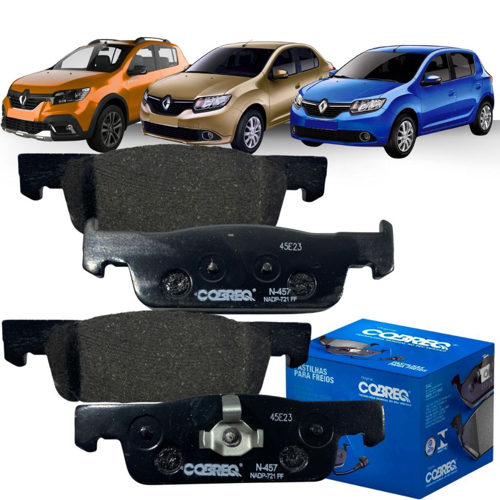 Jogo Pastilha Freio Cobreq Sandero Stepway 1.6 8v 2015 2019 em Oferta na Shopee