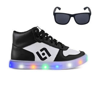 Tenis Infantil De Led Meninos Botinha Escolar Casual Basico + Oculos em Oferta na Shopee