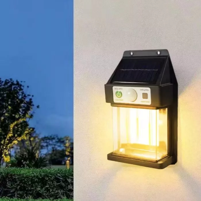 kit 6 Luminária Arandela Com Solar Placa Solar a Prova d'água Exterior Jardim Iluminação