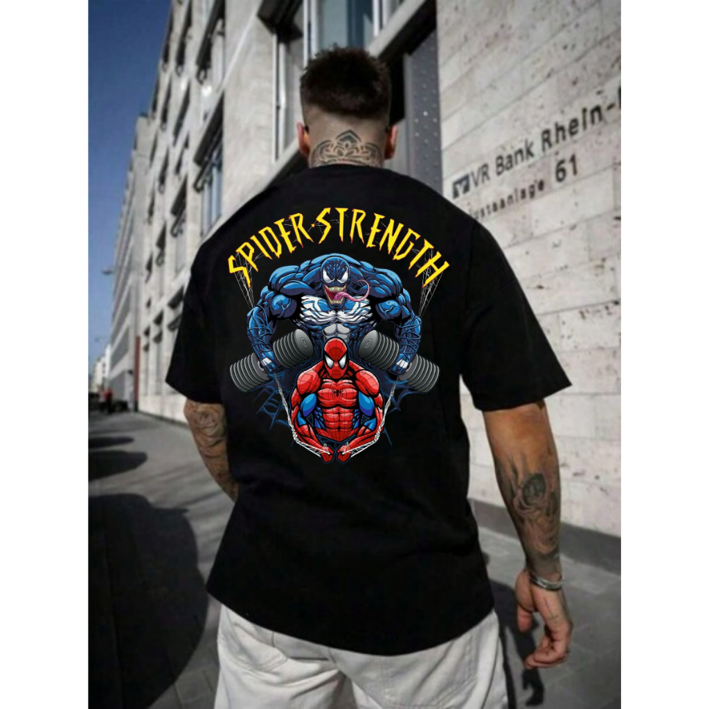 Camiseta Masculina Oversized Moda Academia Bodybuilder Venon Peso Camisa Grande Larga Tecido Premium