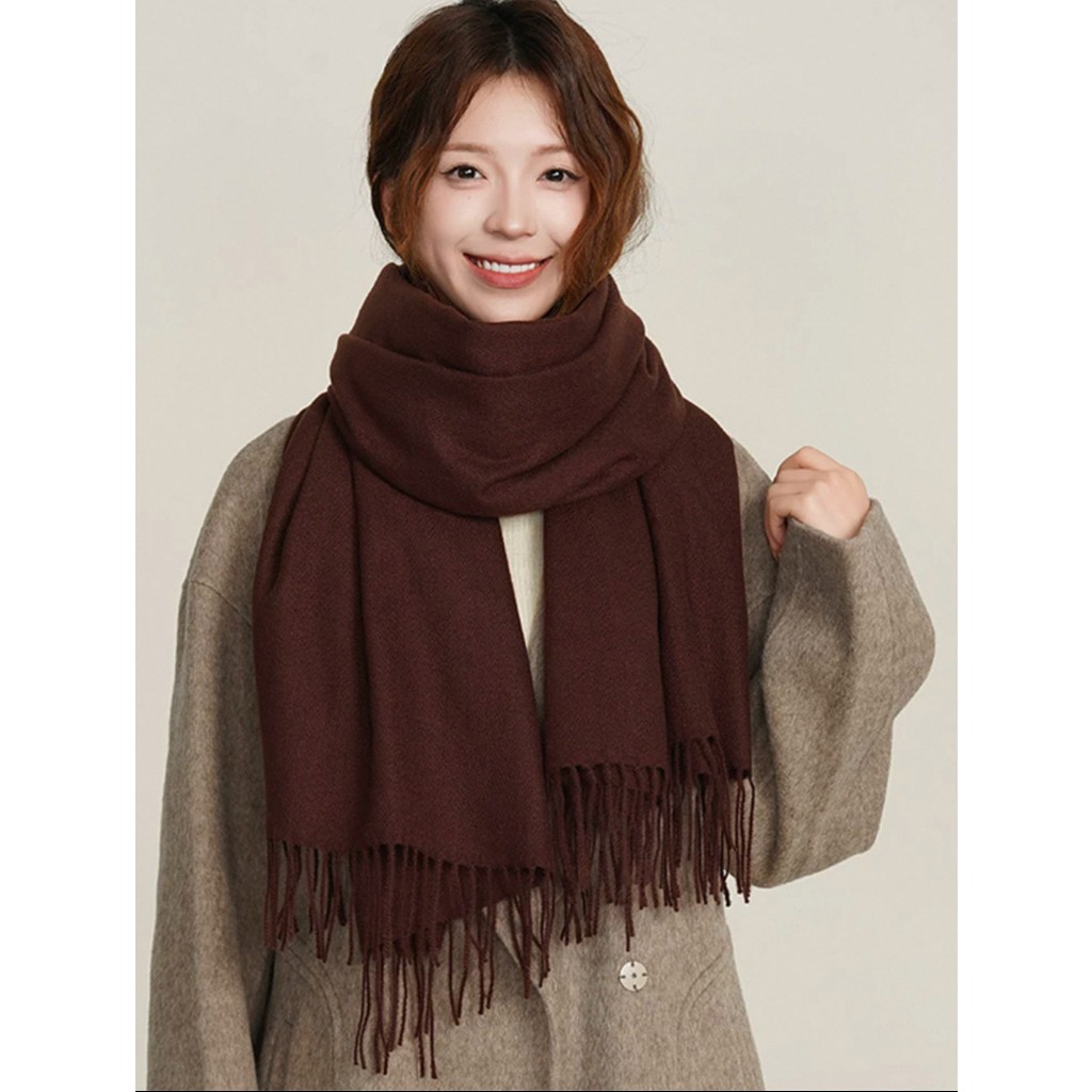 Cachecol Pashmina Lisa de Poliésterde130-230g com franjas unisex