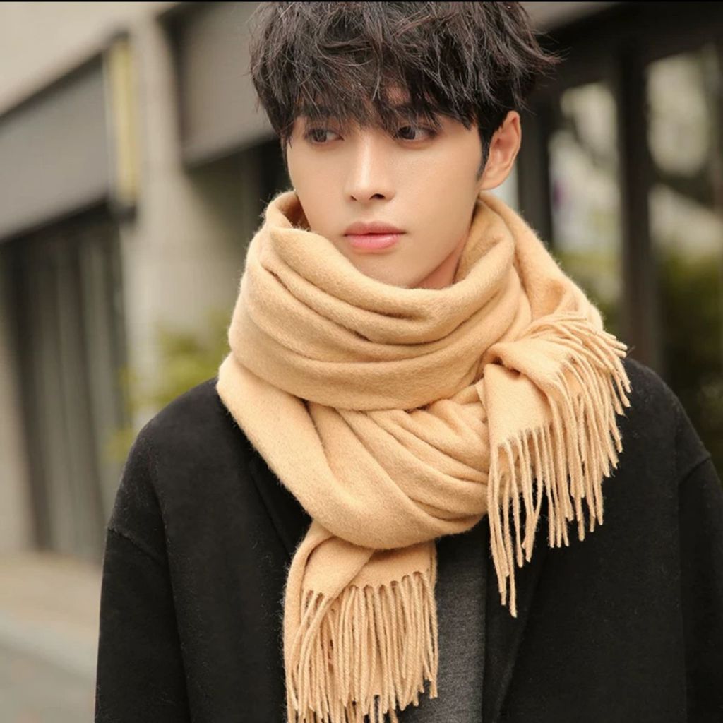 Cachecol Pashmina Lisa de Poliésterde150-230g com franjas unisex