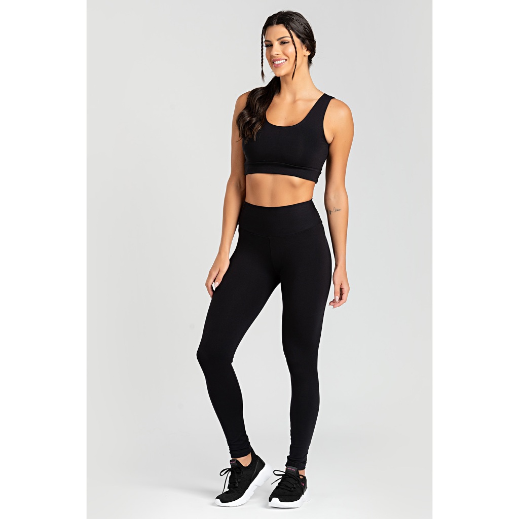 Legging Lisa Feminina Poliéster Moda Fitness Não Transparente Cintura Alta Plus Size Academia Dia a Dia Exercícios Corr