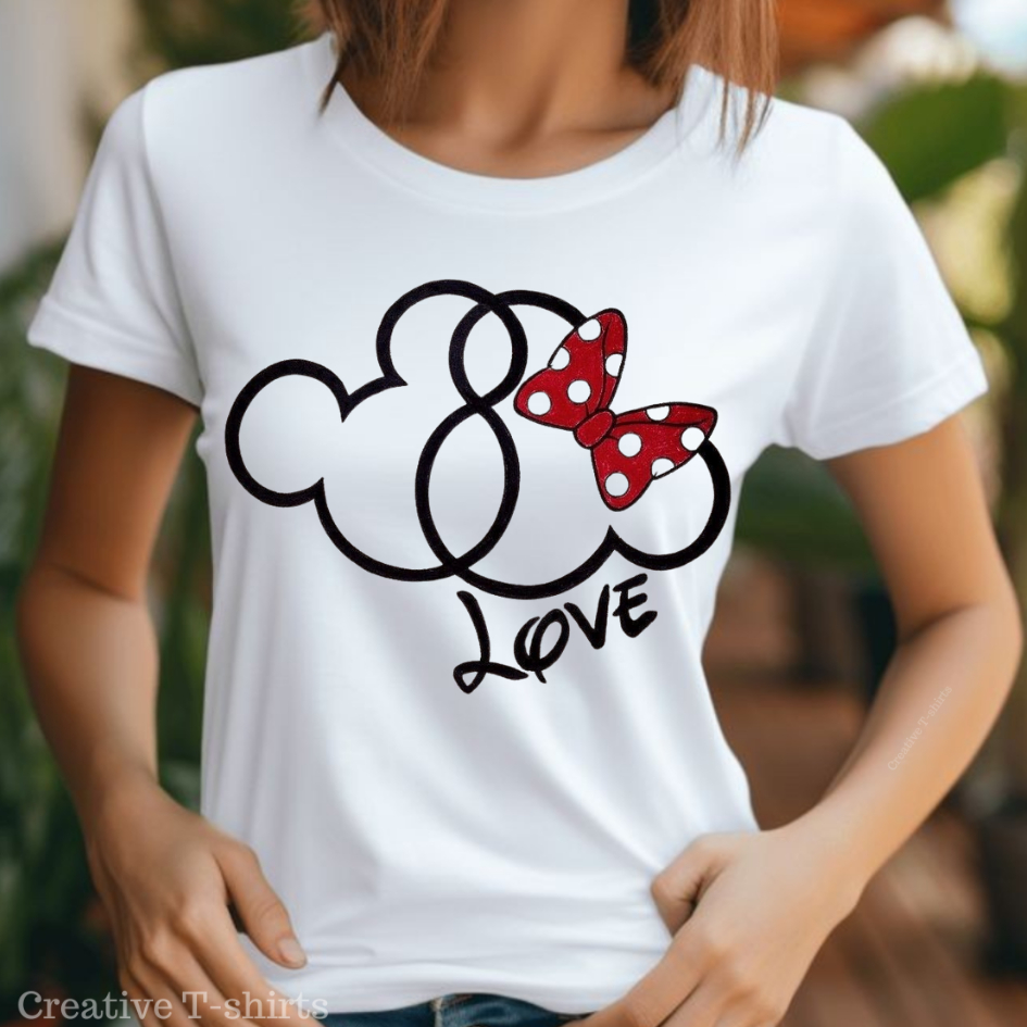 Camisa Estampada Mickey e Minnie: Blusa Femininas, Masculina e Camisetas Infantis. Exclusivas!