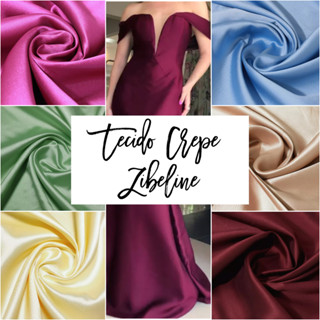 TECIDO CREPE ZIBELINE (5 METROS) VÁRIAS CORES em Oferta na Shopee
